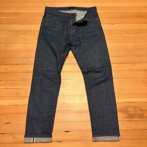 Uniqlo Men’s 32x32 Slim Straight Kaihara Selvedge Denim Blue Jeans